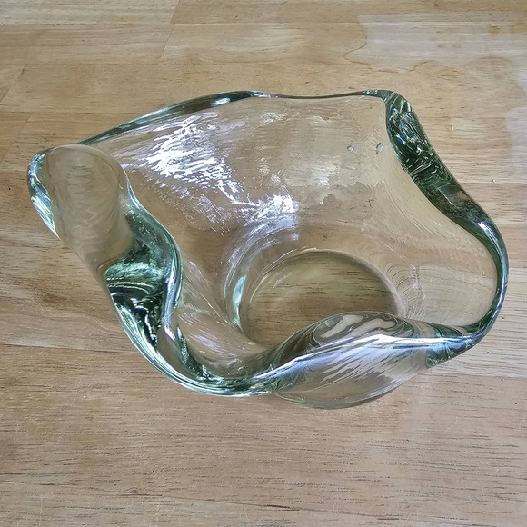 Midcentury Handblown Glass Bowl Vintage Mint